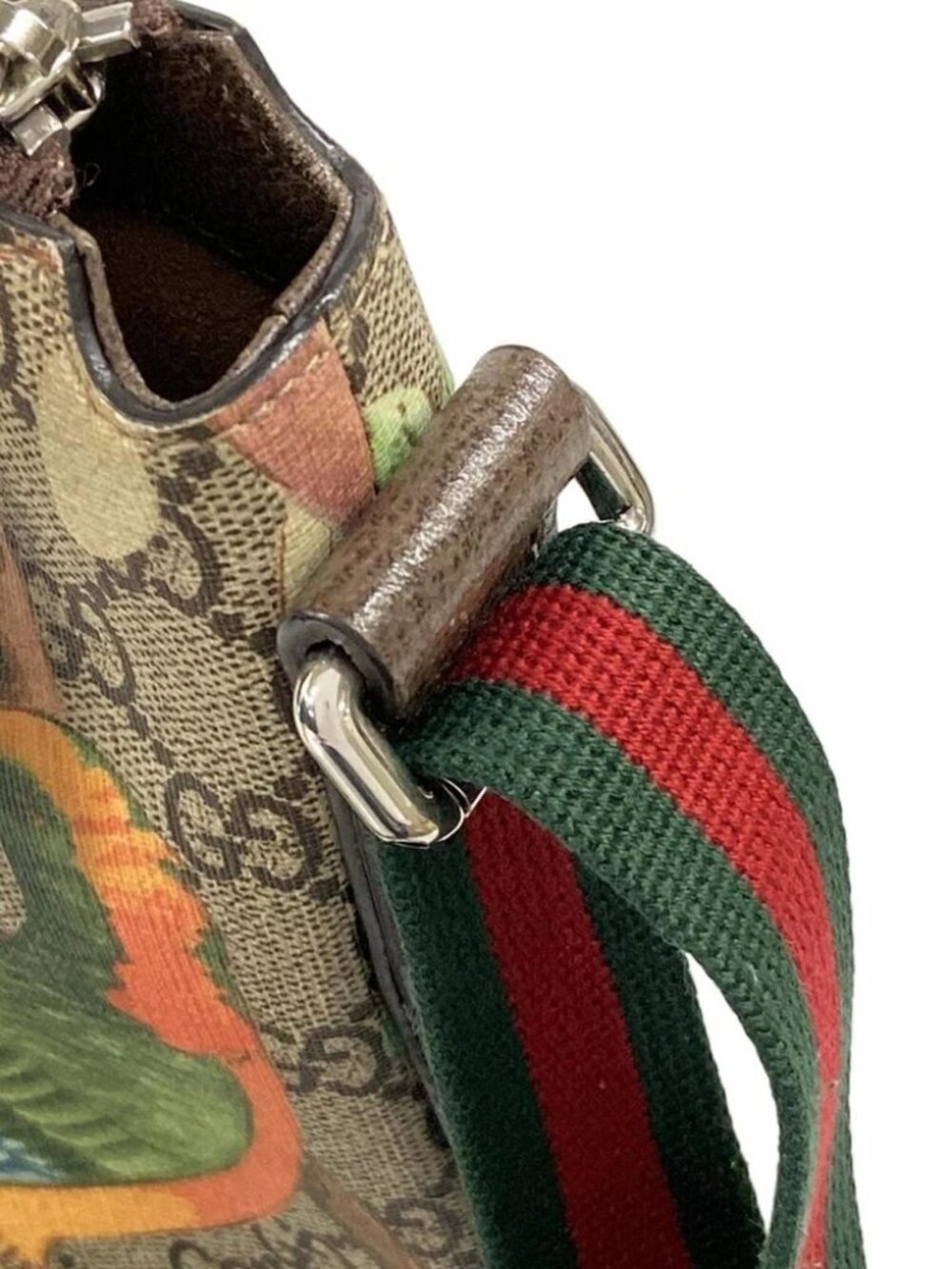 GUCCI Gucci Tian 406408 Dark Brown Beige Multi PVC Leather Shoulder Bag - Picture 8 of 15